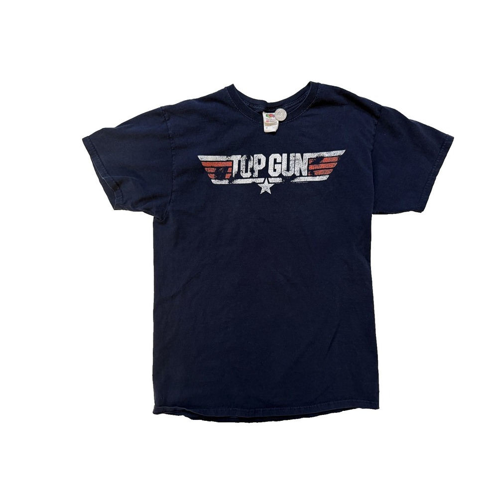 Vintage 90s Top Gun Movie Graphic T Shirt Men Med Navy Retro Movie Tom Cruise‎